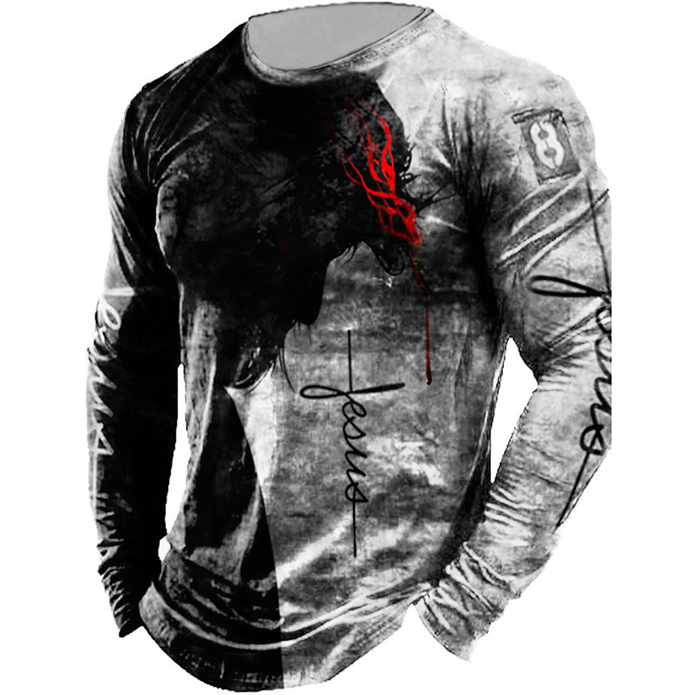 Outdoor Hunting Graphic Tees - Męska grafika z długim rękawem Bez