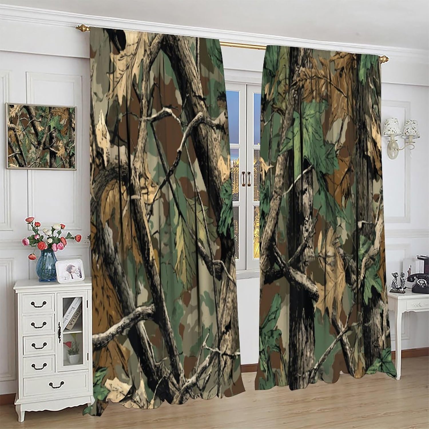 Zasłony w kamuflażu leśnym, za – Hunting And Camping In Forest recenzja i cena