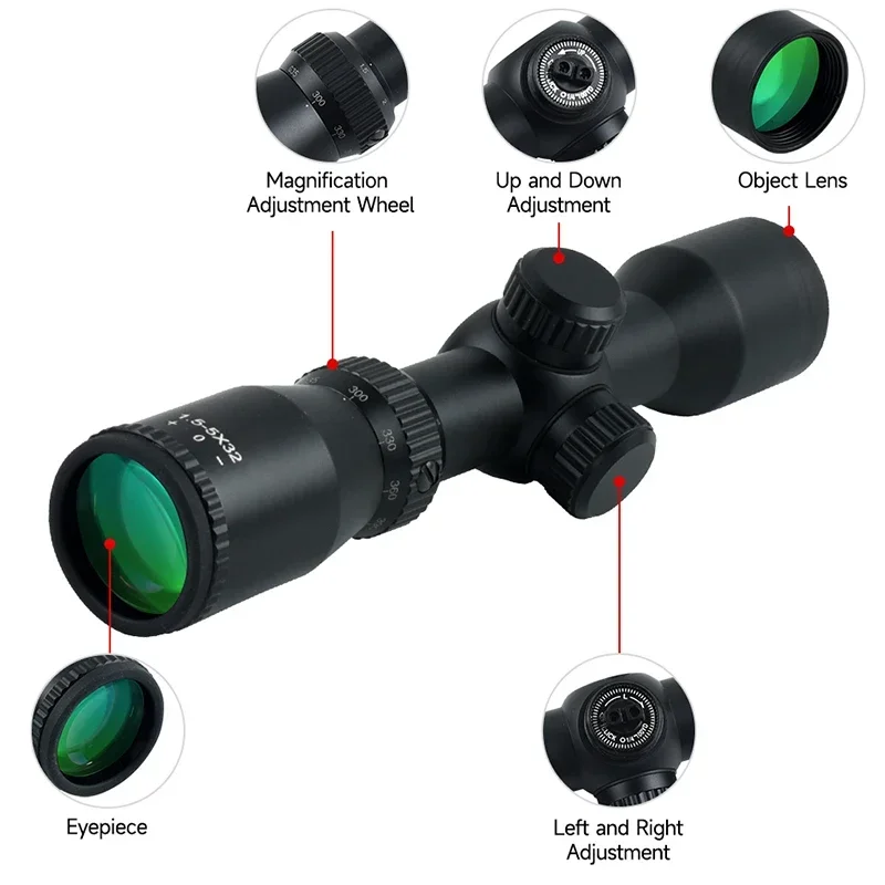 Luneta do kuszy 1.5-5X32, krót – Crossbow Scope Sight recenzja i cena