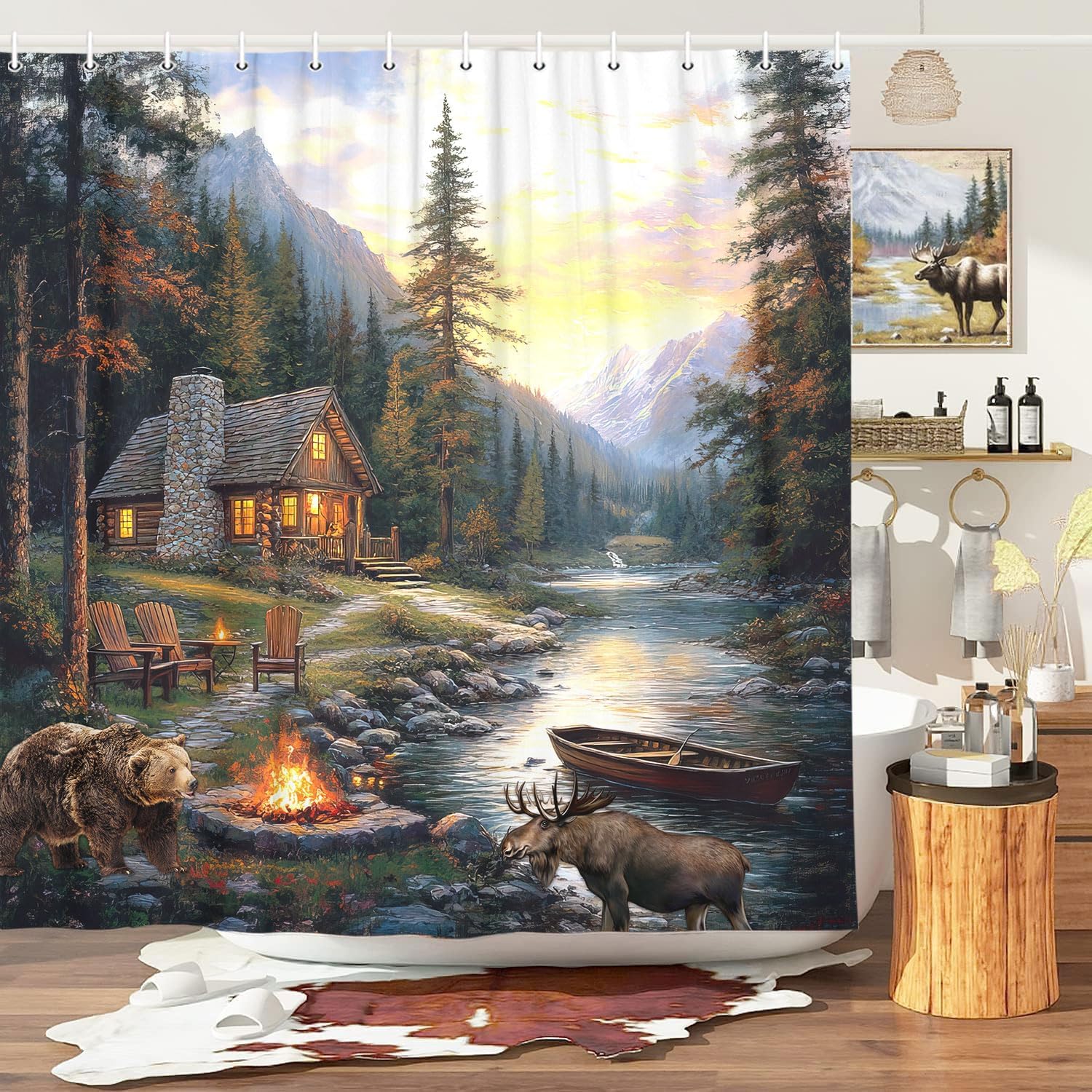 Zasłona prysznicowa w stylu ru – Hunting And Camping In Forest recenzja i cena
