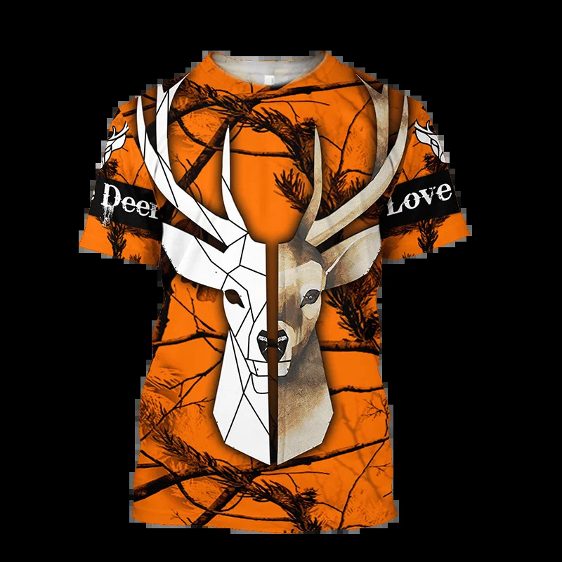 1 sztuka Koszulka męska z krót – Outdoor Hunting Graphic Tees recenzja i cena