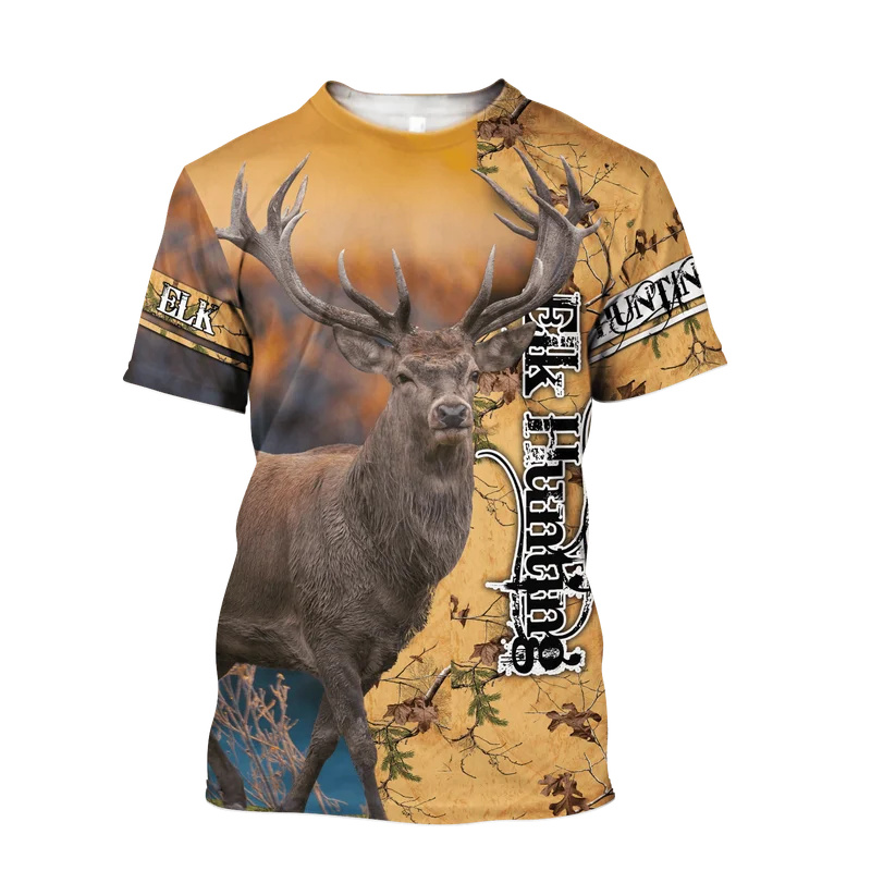 1 sztuka Koszulka męska z krót – Outdoor Hunting Graphic Tees recenzja i cena