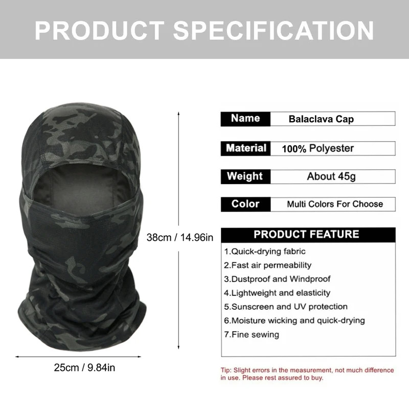 Kominiarka kamuflażowa, maska  – Mens Outdoor Hunting Hats recenzja i cena